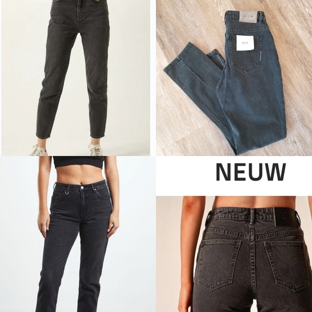 NEUW LEXI High Rise Slim Straight Leg Black Denim Jean's NWT Size 26
